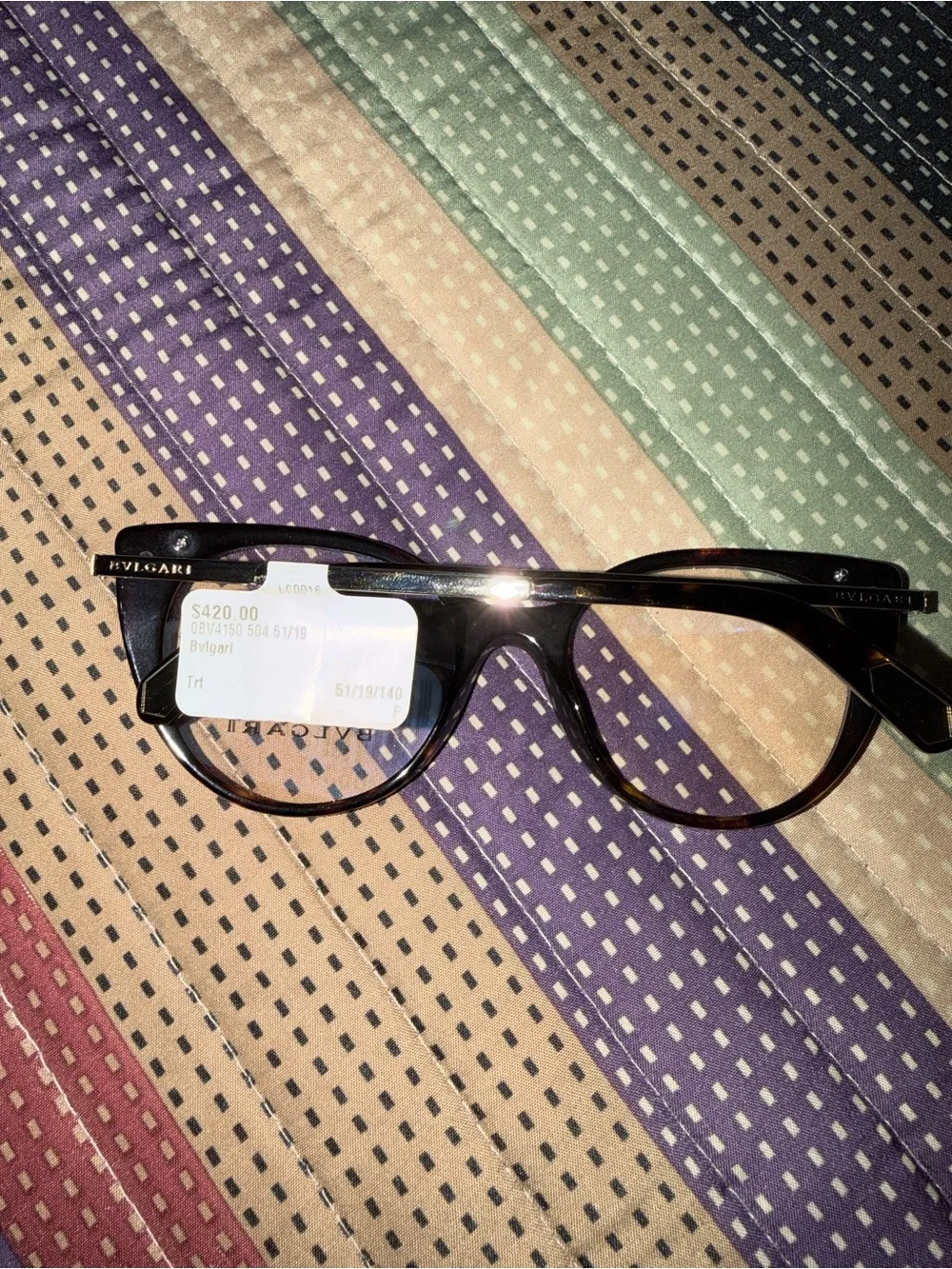 Bvlgari Women's Dark Tortoiseshell Round-Edge Glasses